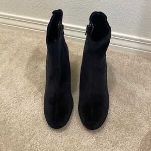 Black velvet booties